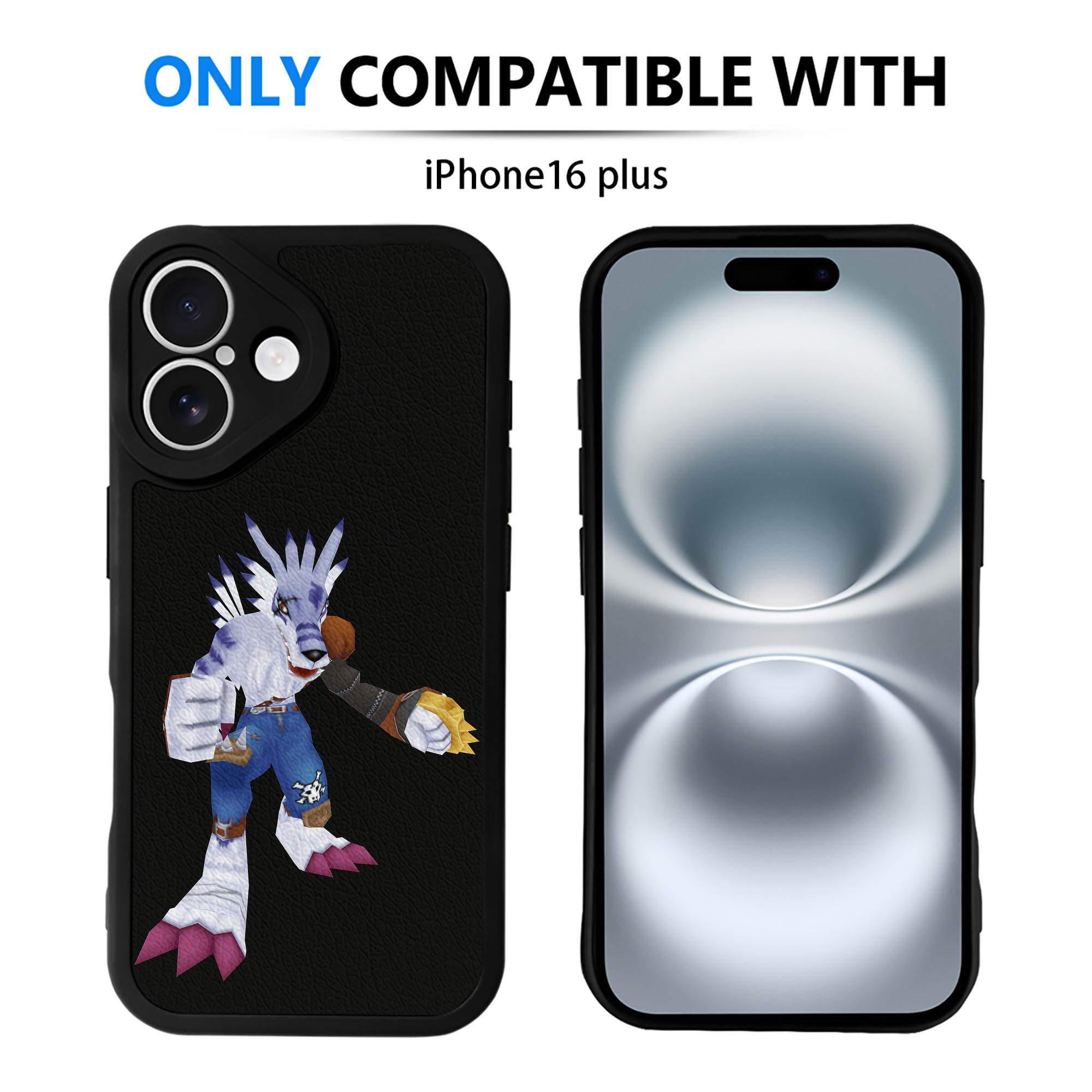 （画像用） Digimon デジタルモンスター/デジモン 【iPhone 16シリーズ対応】シリコンスマホケース（レザー調） 材質：シリコン